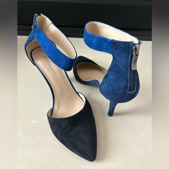 BCBG blue and black suede heels - Picture 2 of 4